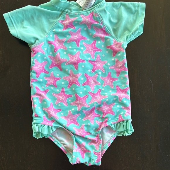 Floatimini Blue and Pink Rashguard Swimwear with Sun Protection - Picture 3 of 3